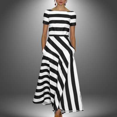 Alma | Striped A-Line Maxi Dress
