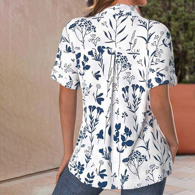 Betty | Casual Leaf Print Blouse